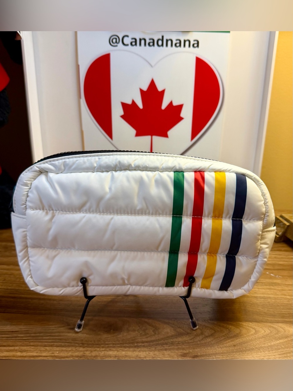 HBC Stripes NWT Quilted Puffer Crossbody/Belt Bag